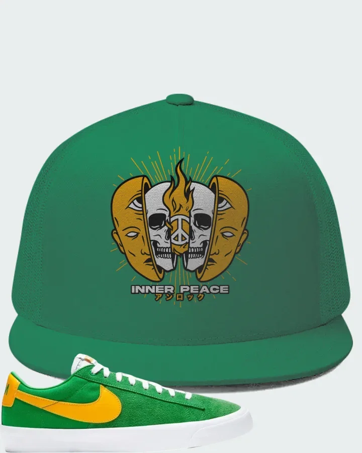 Nike Zoom Blazer Low Pro GT SB Lucky Green Gold Matching Hat
