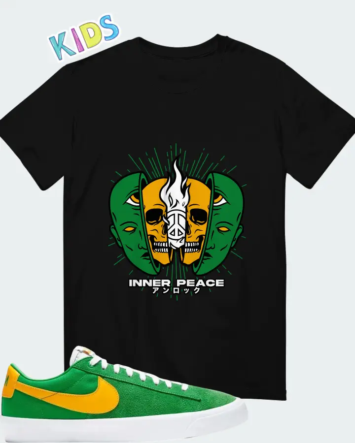 Nike Zoom Blazer Low Pro GT SB Lucky Green Gold Matching Kid's T-Shirt