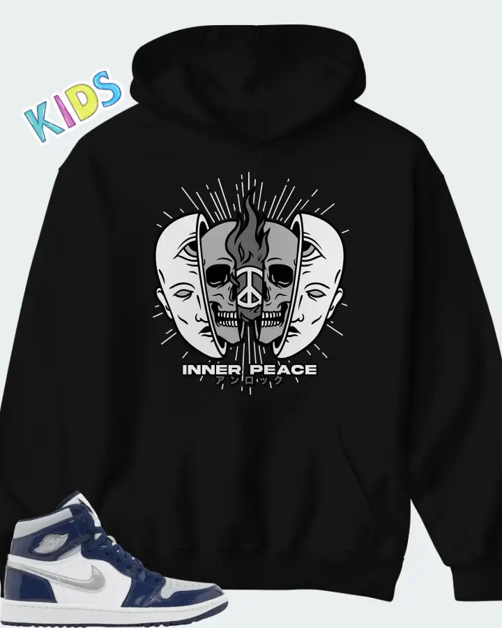 AJ 1 High Golf Midnight Navy Matching Kid's Hoodie