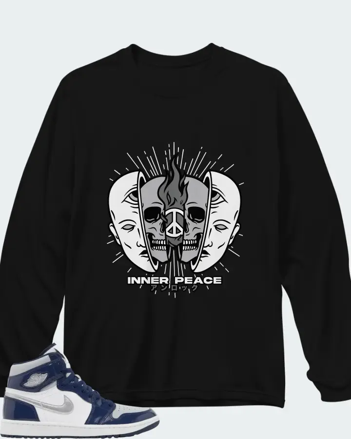 AJ 1 High Golf Midnight Navy Matching Long Sleeve T-Shirt