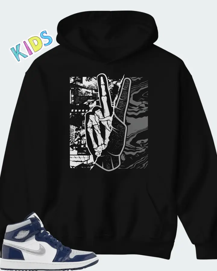AJ 1 High Golf Midnight Navy Matching Kid's Hoodie
