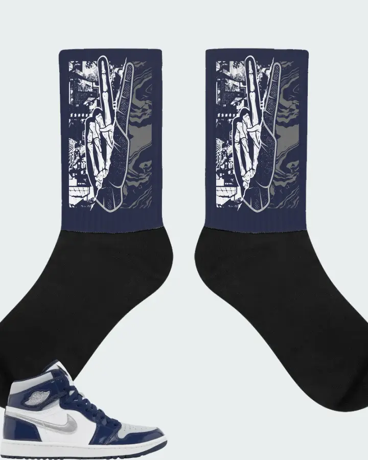 AJ 1 High Golf Midnight Navy Matching Socks