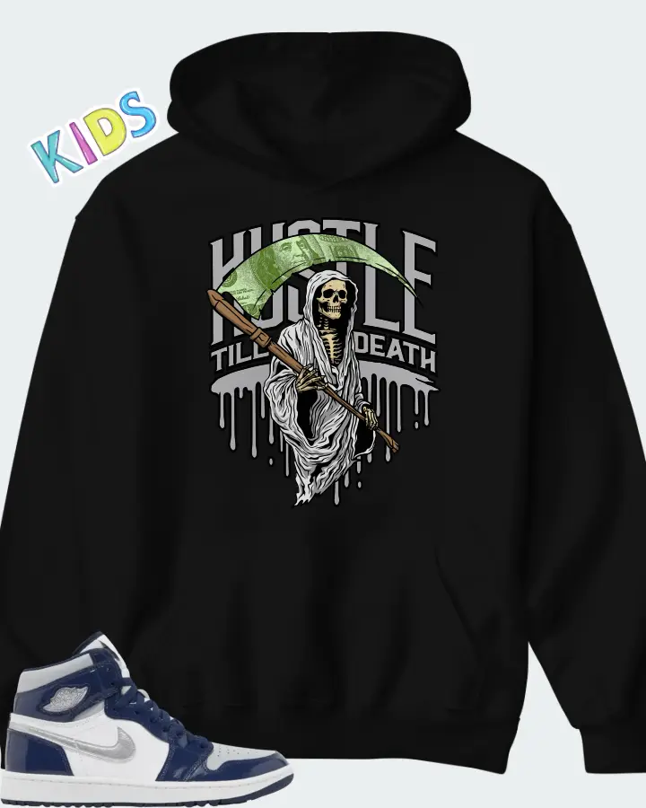 AJ 1 High Golf Midnight Navy Matching Kid's Hoodie