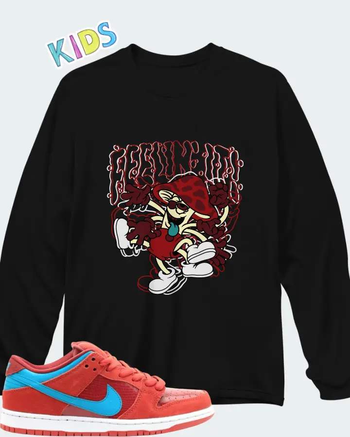 Nike Dunk Low Pro SB Brickhouse Turbo Green Matching Kid's Long Sleeve T-Shirt