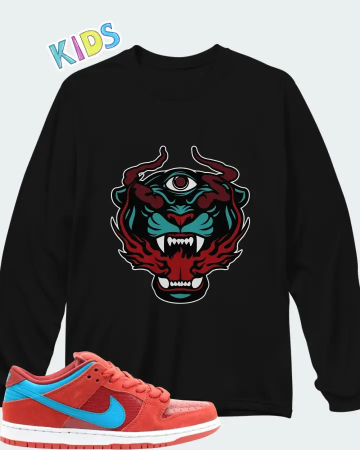 Nike Dunk Low Pro SB Brickhouse Turbo Green Matching Kid's Long Sleeve T-Shirt
