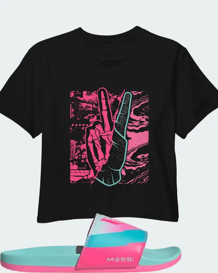 Lionel Messi x adidas Adilette Comfort Slide Miami Matching Crop Top