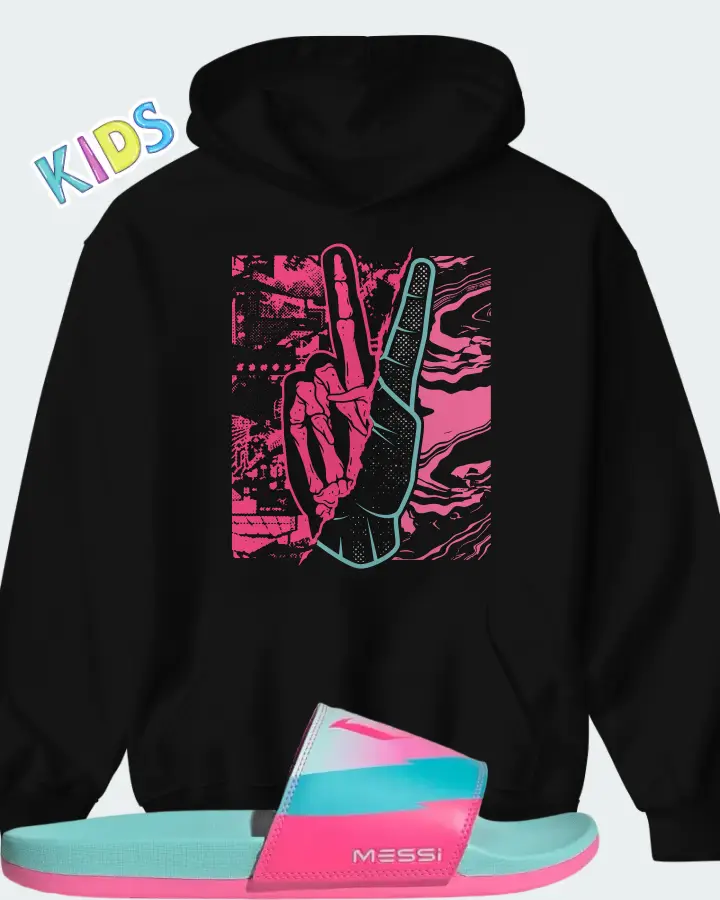 Lionel Messi x adidas Adilette Comfort Slide Miami Matching Kid's Hoodie