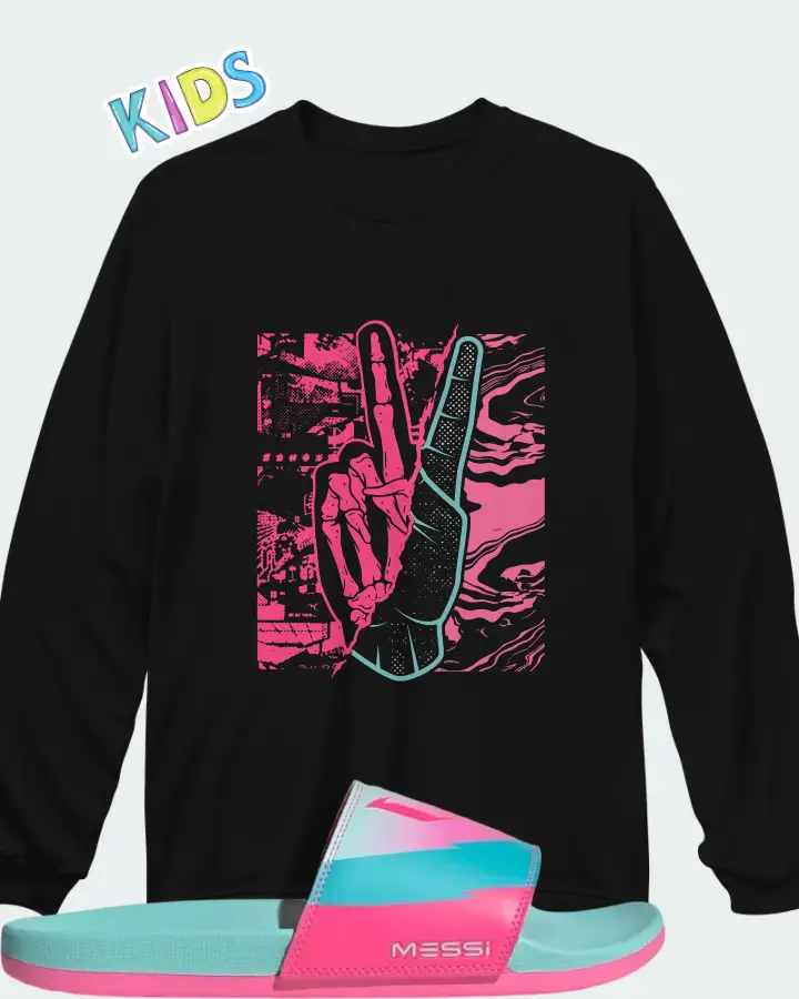Lionel Messi x adidas Adilette Comfort Slide Miami Matching Kid's Long Sleeve T-Shirt