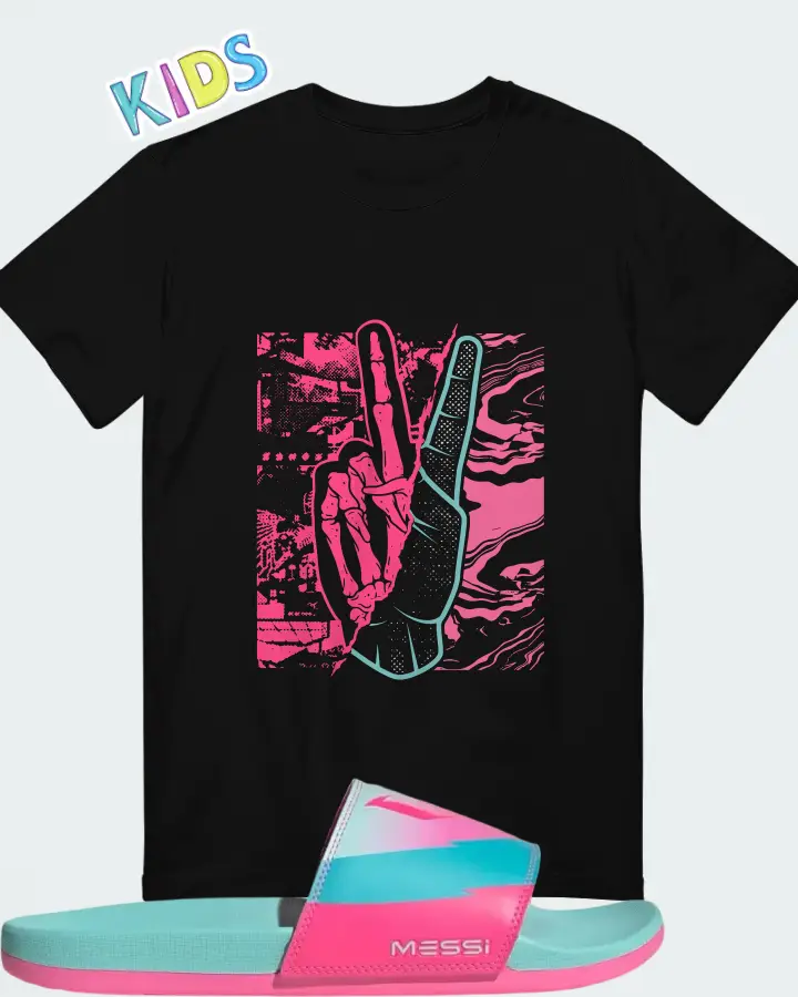 Lionel Messi x adidas Adilette Comfort Slide Miami Matching Kid's T-Shirt
