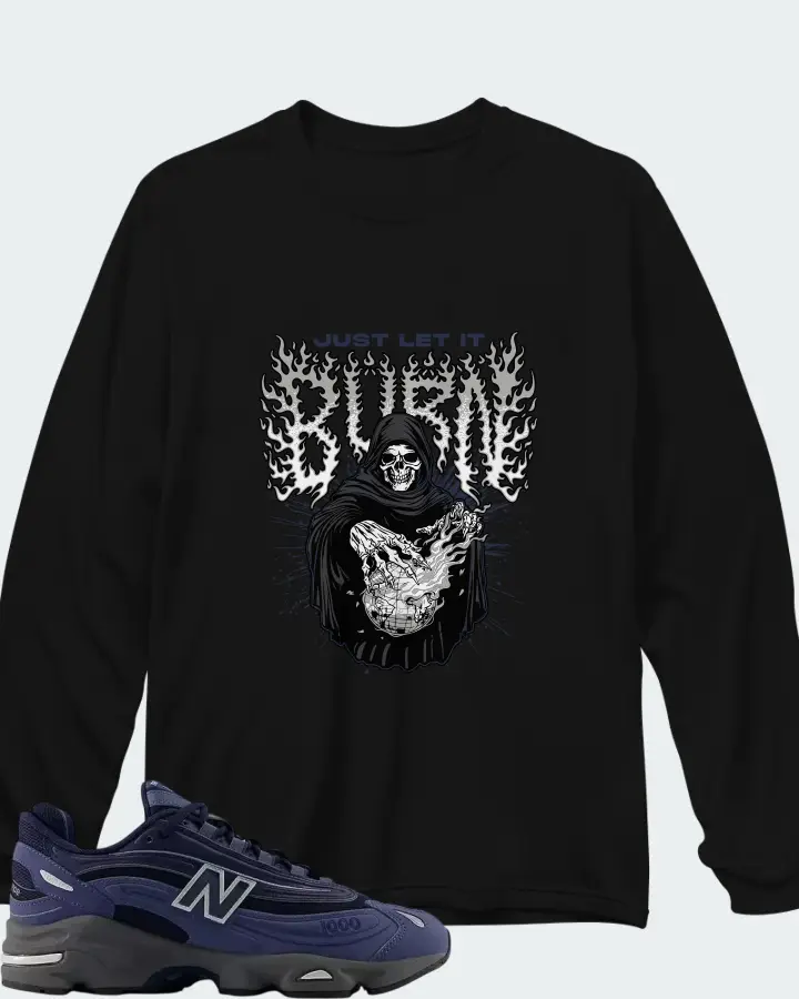 New Balance 1000 Vintage Indigo Matching Long Sleeve T-Shirt