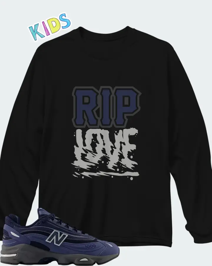 New Balance 1000 Vintage Indigo Matching Kid's Long Sleeve T-Shirt