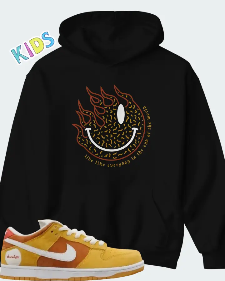 Chocolate Skateboards x Nike Dunk Low SB Sun Matching Kid's Hoodie