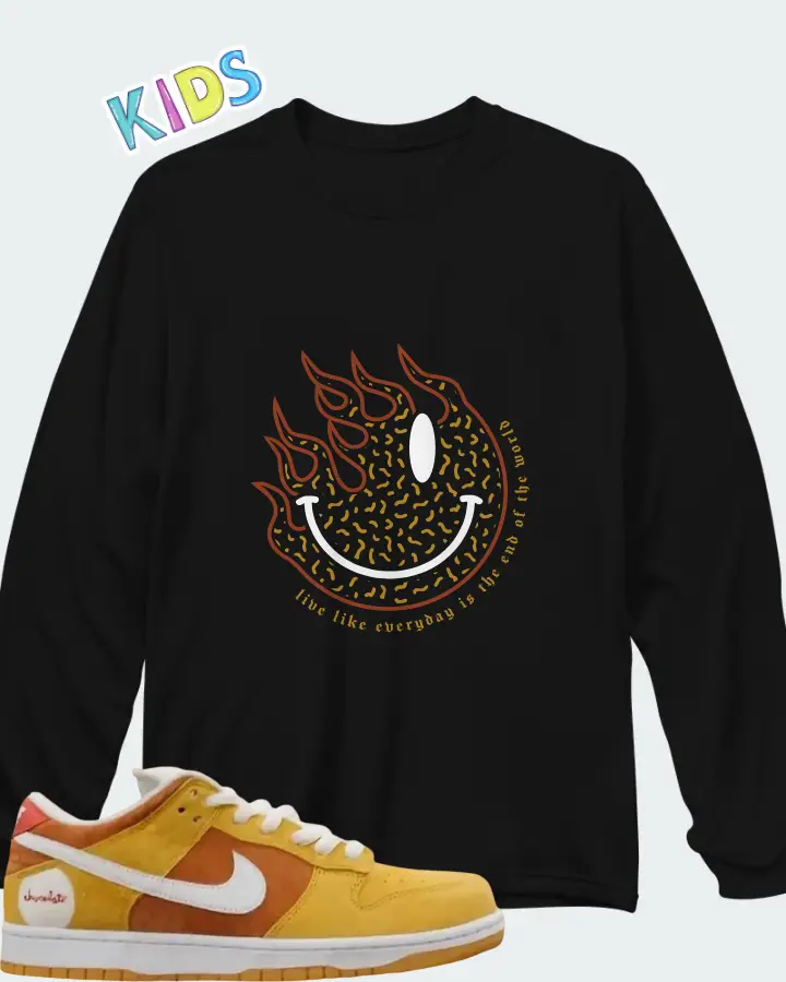 Chocolate Skateboards x Nike Dunk Low SB Sun Matching Kid's Long Sleeve T-Shirt