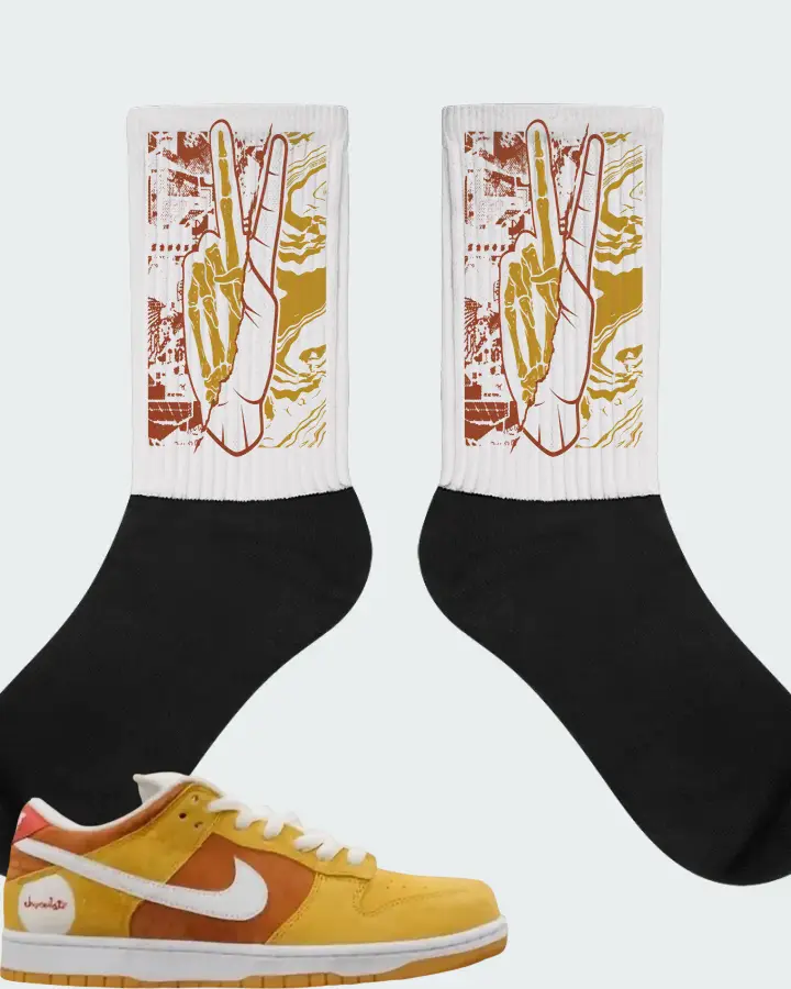 Chocolate Skateboards x Nike Dunk Low SB Sun Matching Socks