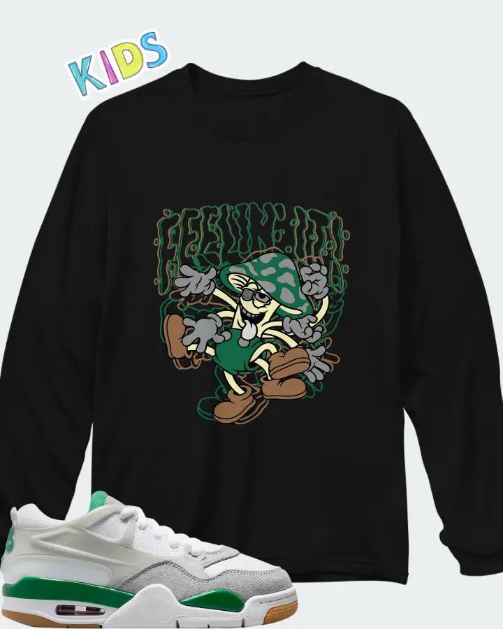 Air Jordan 4 RM Pine Green  Matching Kid's Long Sleeve T-Shirt