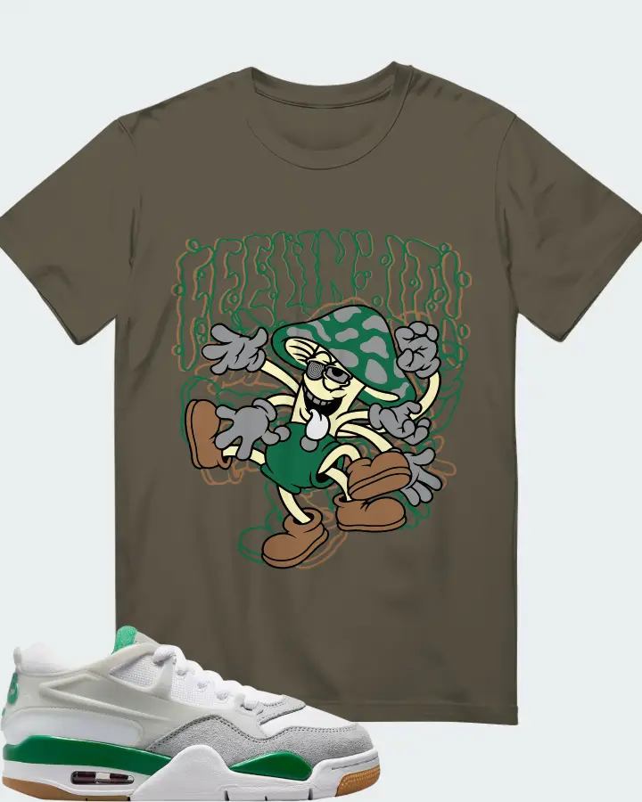 Air Jordan 4 RM Pine Green  Matching T-Shirt