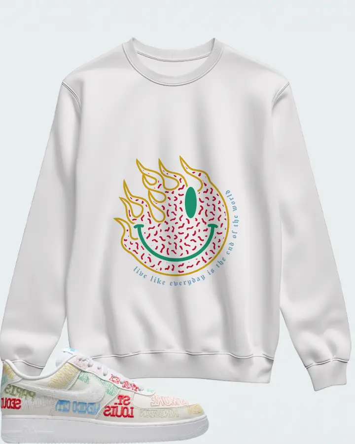 Nike Air Force 1 Low World Tour White Matching Sweatshirt