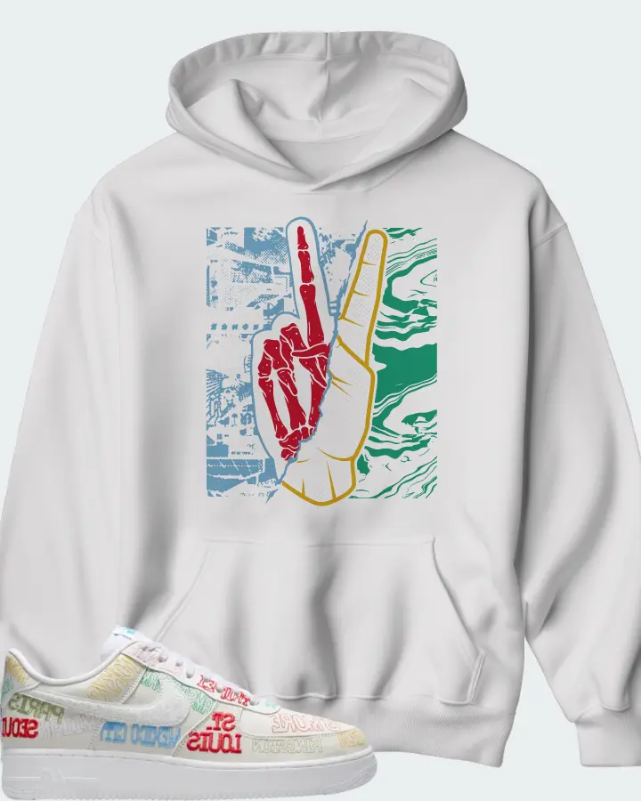 Nike Air Force 1 Low World Tour White Matching Hoodie