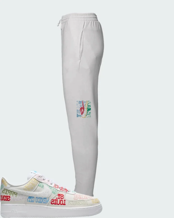 Nike Air Force 1 Low World Tour White Matching Joggers