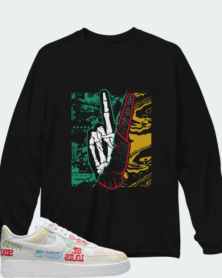 Nike Air Force 1 Low World Tour White Matching Long Sleeve T-Shirt