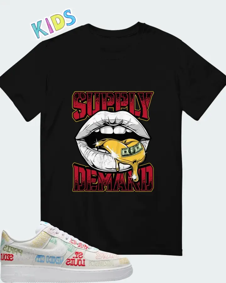 Nike Air Force 1 Low World Tour White Matching Kid's T-Shirt