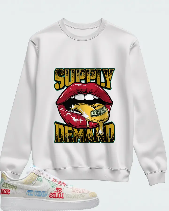 Nike Air Force 1 Low World Tour White Matching Sweatshirt