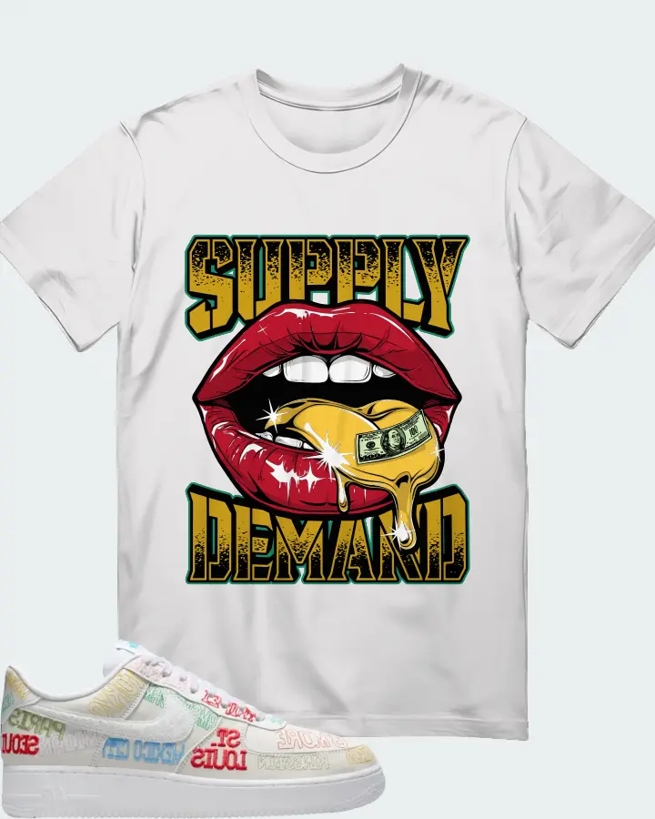 Nike Air Force 1 Low World Tour White Matching T-Shirt
