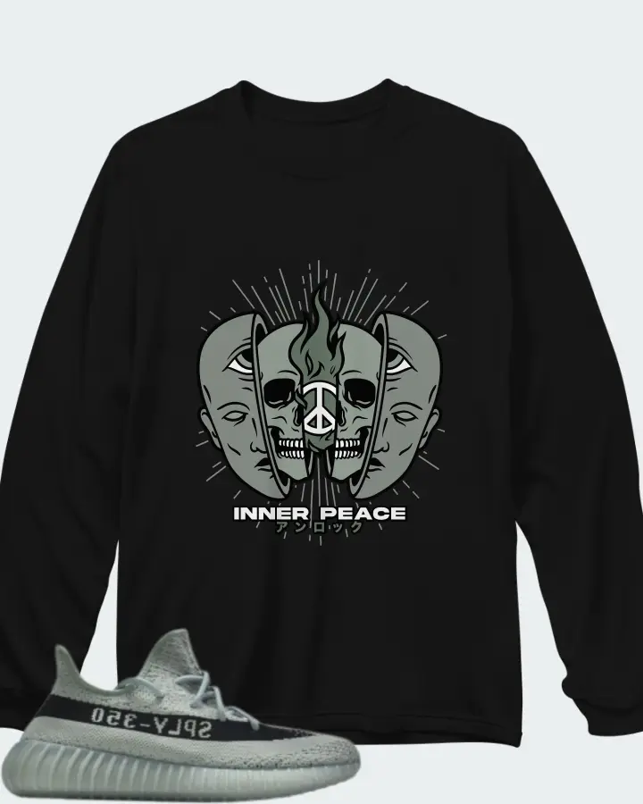 Yeezy Boost 350 V2 Jade Ash Matching Long Sleeve T-Shirt