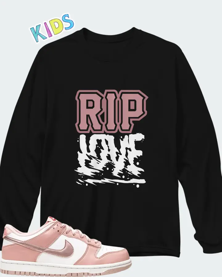 Nike Dunk Low Pink Velvet Matching Kid's Long Sleeve T-Shirt