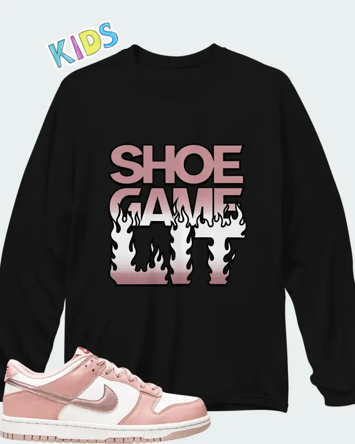 Nike Dunk Low Pink Velvet Matching Kid's Long Sleeve T-Shirt