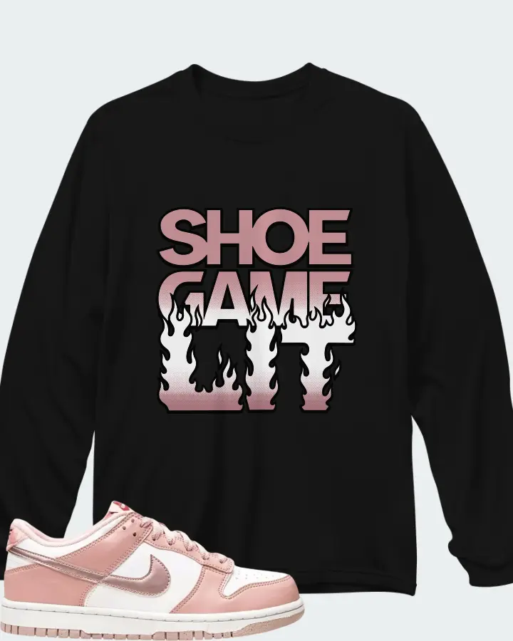 Nike Dunk Low Pink Velvet Matching Long Sleeve T-Shirt