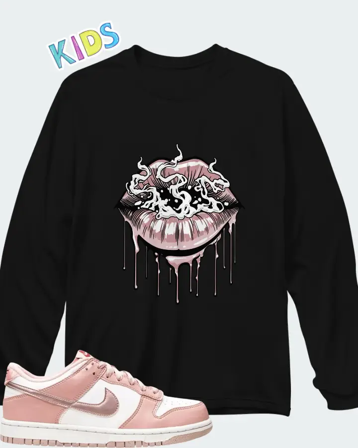 Nike Dunk Low Pink Velvet Matching Kid's Long Sleeve T-Shirt