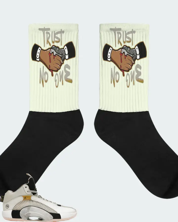 Jordan XXXV Sneaker Matching Citron Socks - Trust No One