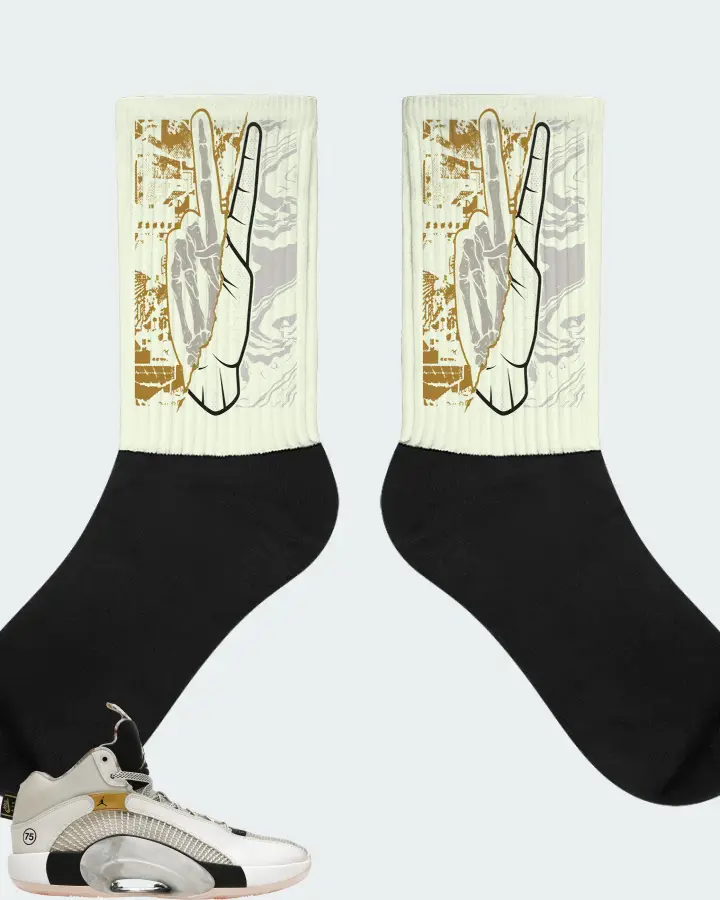 Jordan XXXV Sneaker Matching Citron Socks - Peace of mind