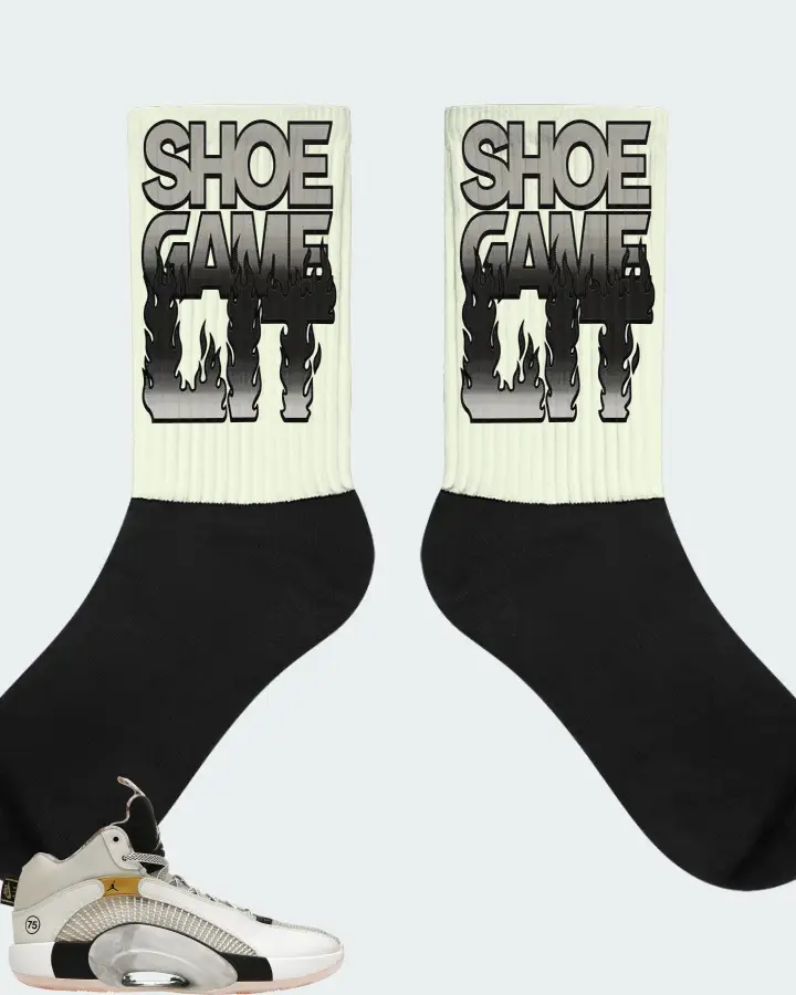 Jordan XXXV Sneaker Matching Citron Socks - Shoe Game Lit Refreshed