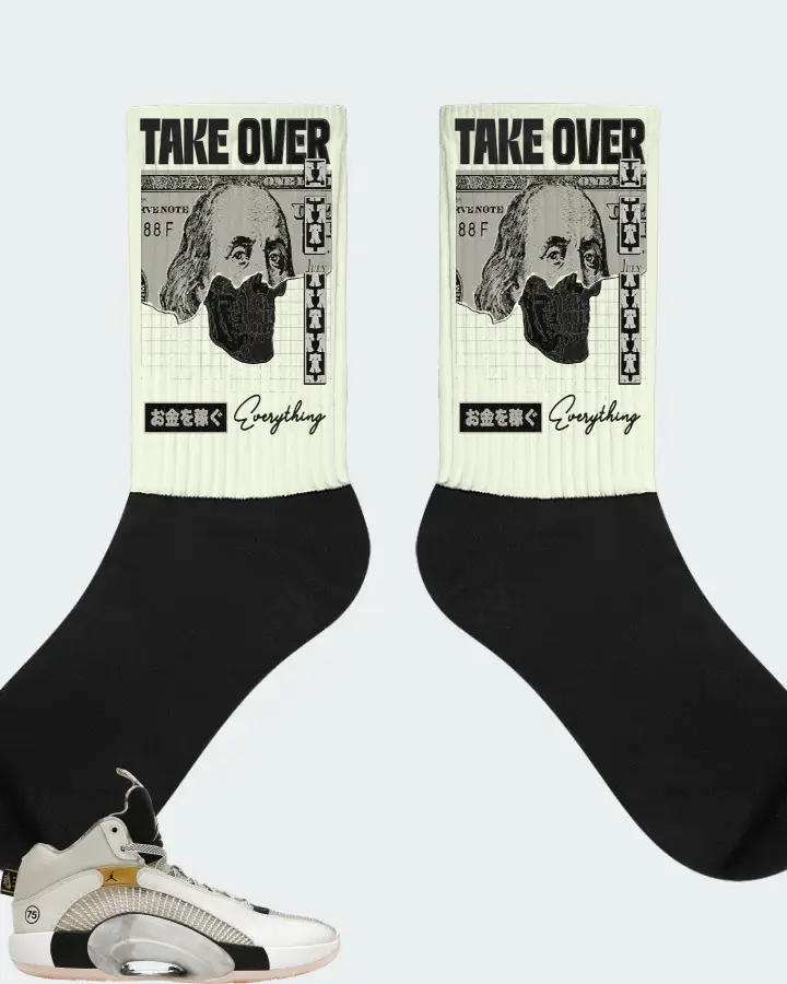 Jordan XXXV Sneaker Matching Citron Socks - Take Over