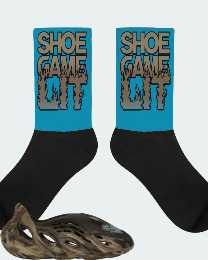 adidas Yeezy Foam RNR Sneaker Matching Aqua Socks - Shoe Game Lit Refreshed
