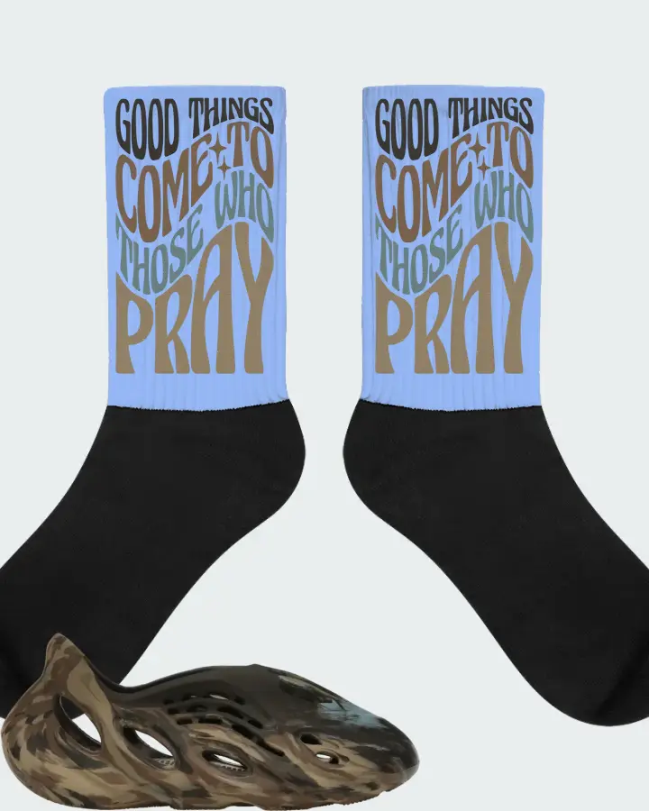 adidas Yeezy Foam RNR Sneaker Matching Socks - Good Things Come To Those Who Pray