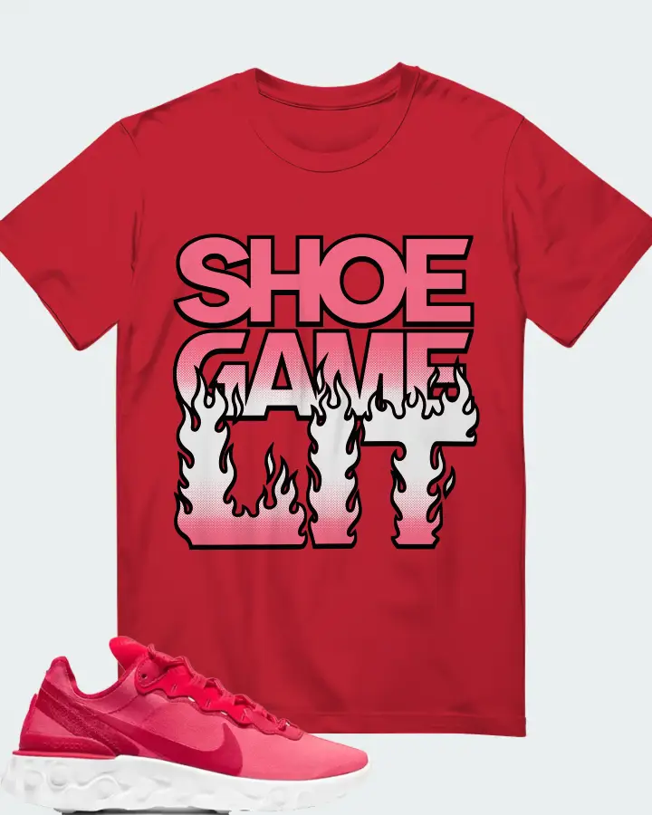 Nike React Element 55 Valentine's Day (2020) (Women's) Sneaker Matching Red T-Shirt - Shoe Game Lit Refreshed