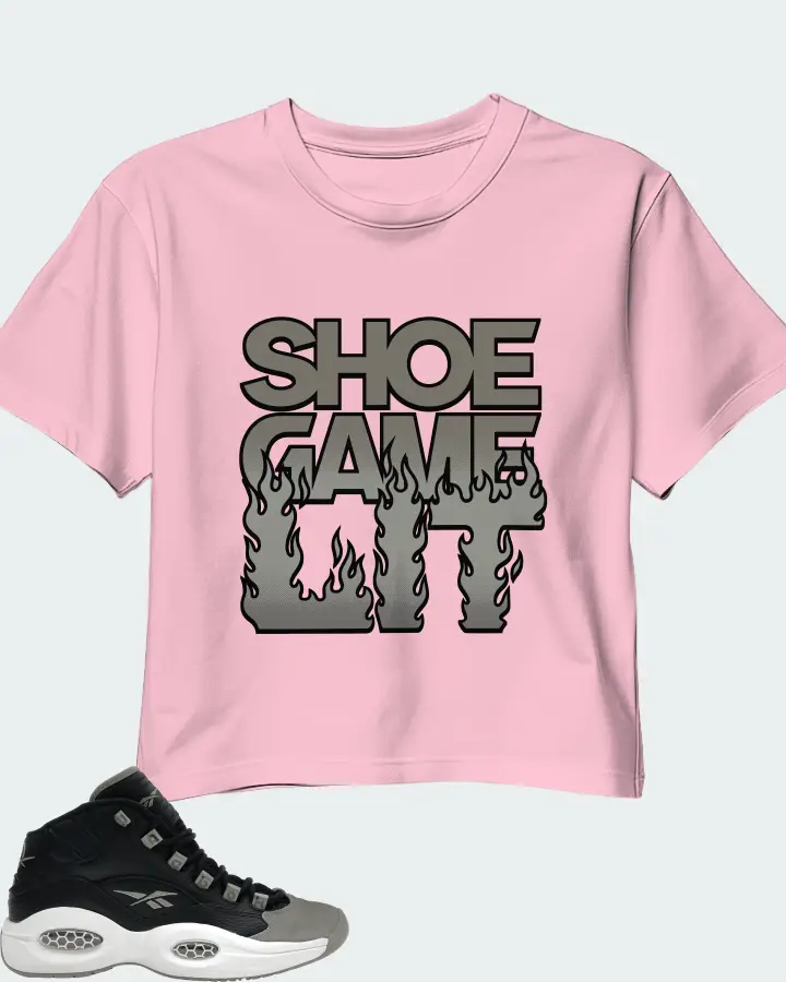 Reebok Question Mid Sneaker Matching Pink Crop Top - Shoe Game Lit Refreshed