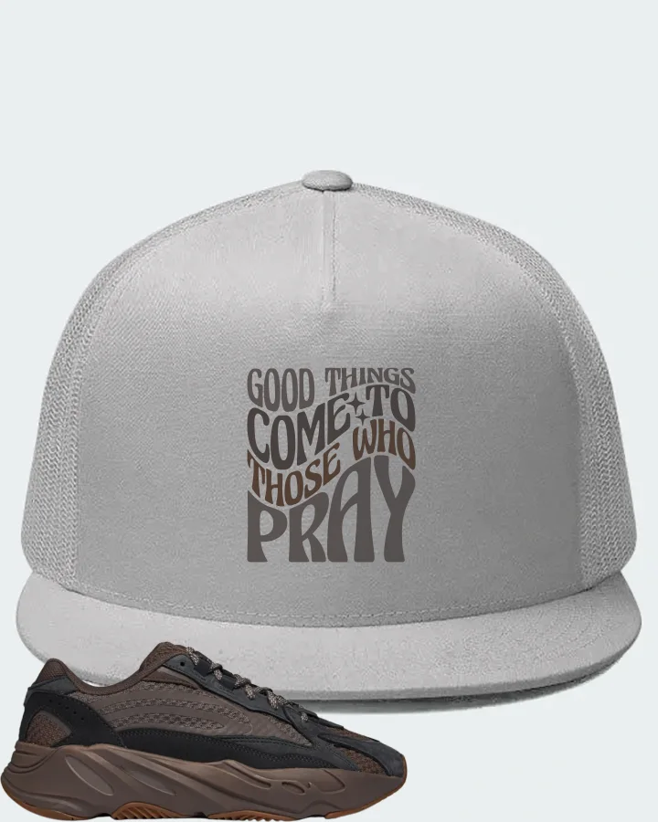 adidas Yeezy Boost 700 V2 Sneaker Matching White Hat - Good Things Come To Those Who Pray