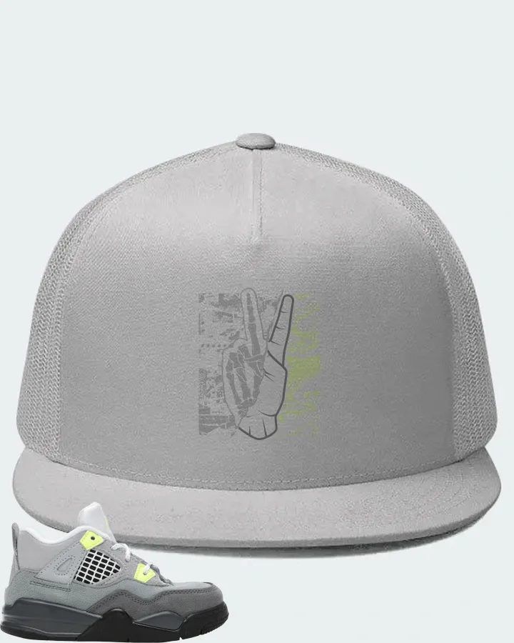 Jordan 4 Retro Sneaker Matching White Hat - Peace of mind