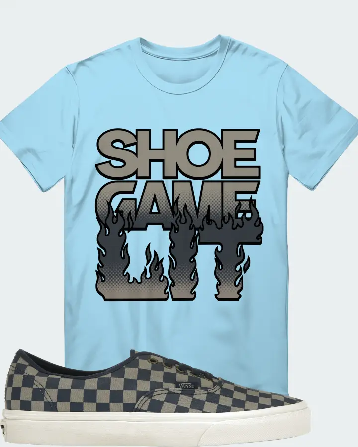 Vans Authentic Sneaker Matching Ocean Blue T-Shirt - Shoe Game Lit Refreshed