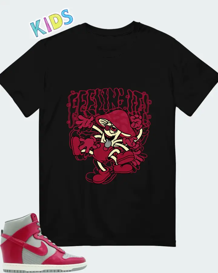Nike Dunk Sky High Medium Grey Fuchsia Matching Kid's T-Shirt