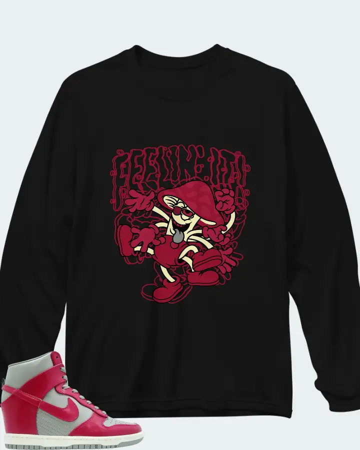 Nike Dunk Sky High Medium Grey Fuchsia Matching Long Sleeve T-Shirt