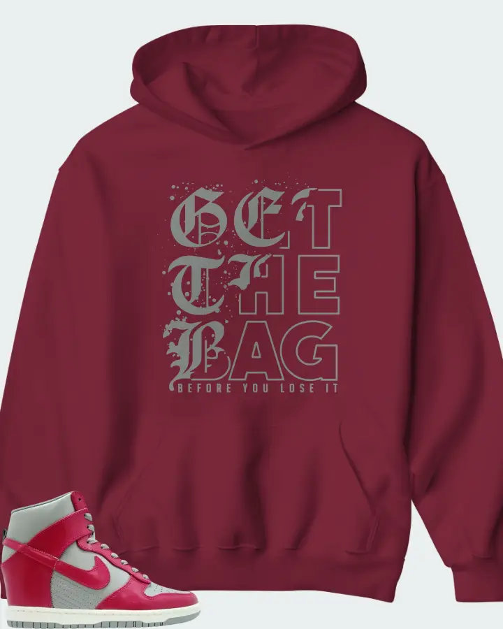 Nike Dunk Sky High Medium Grey Fuchsia Matching Hoodie