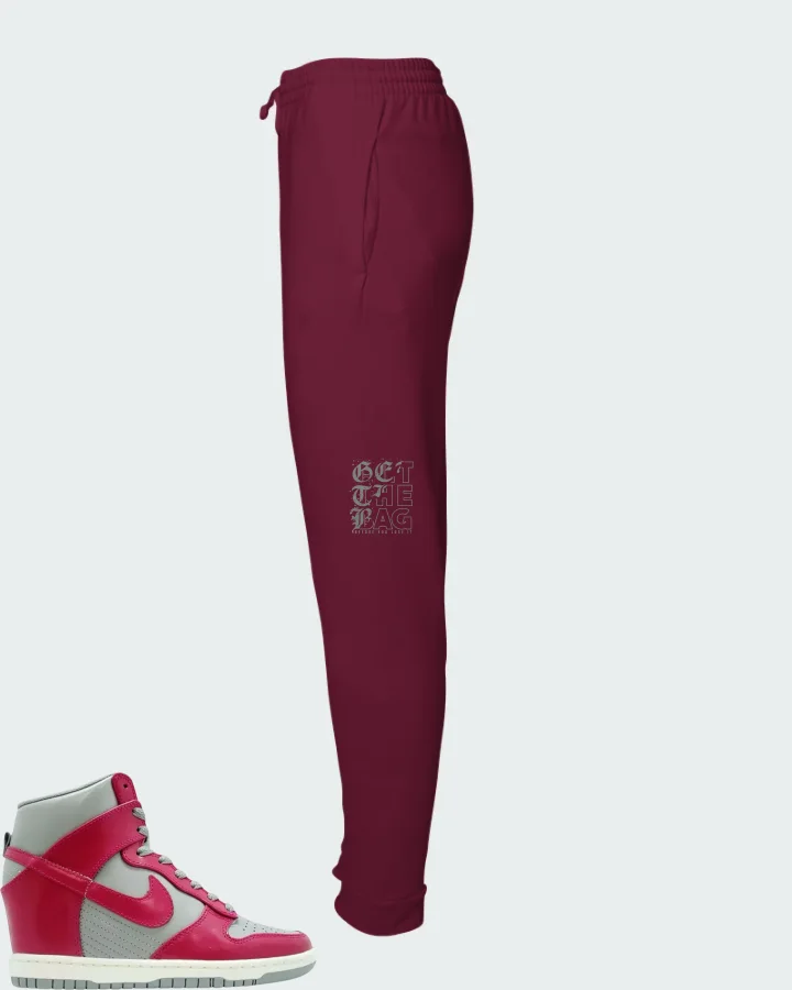 Nike Dunk Sky High Medium Grey Fuchsia Matching Joggers