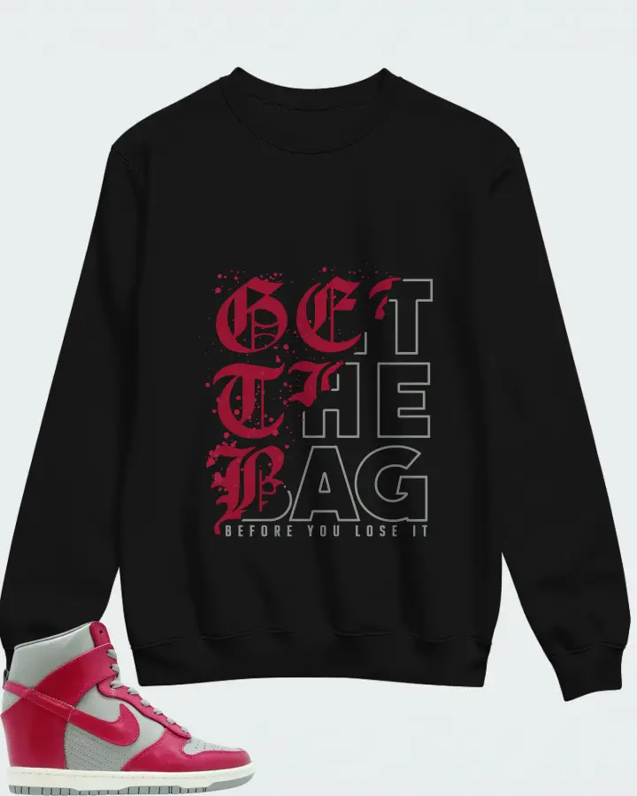 Nike Dunk Sky High Medium Grey Fuchsia Matching Sweatshirt