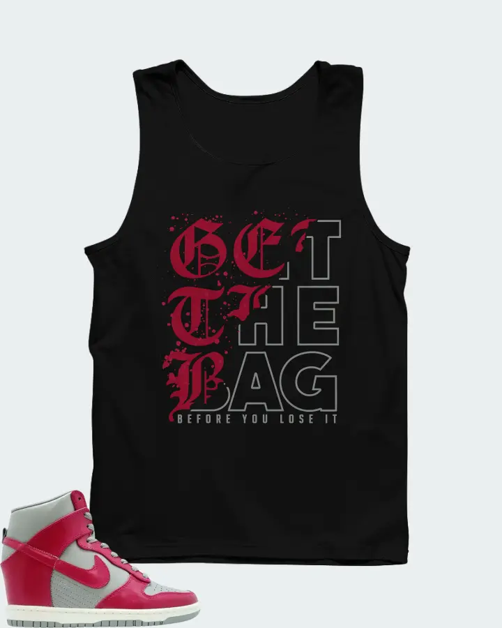 Nike Dunk Sky High Medium Grey Fuchsia Matching Tank Top