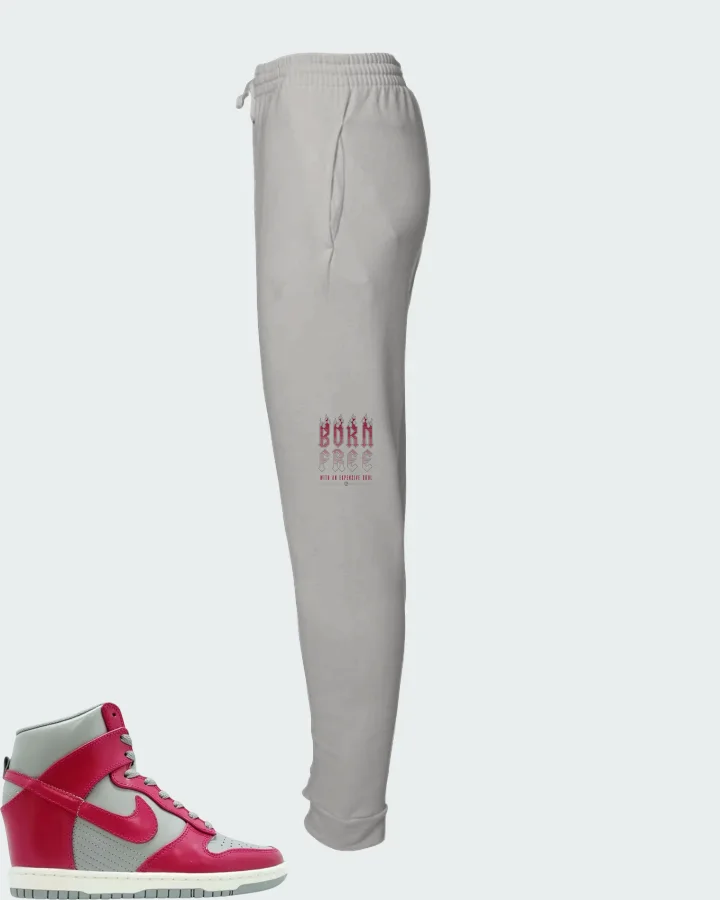 Nike Dunk Sky High Medium Grey Fuchsia Matching Joggers